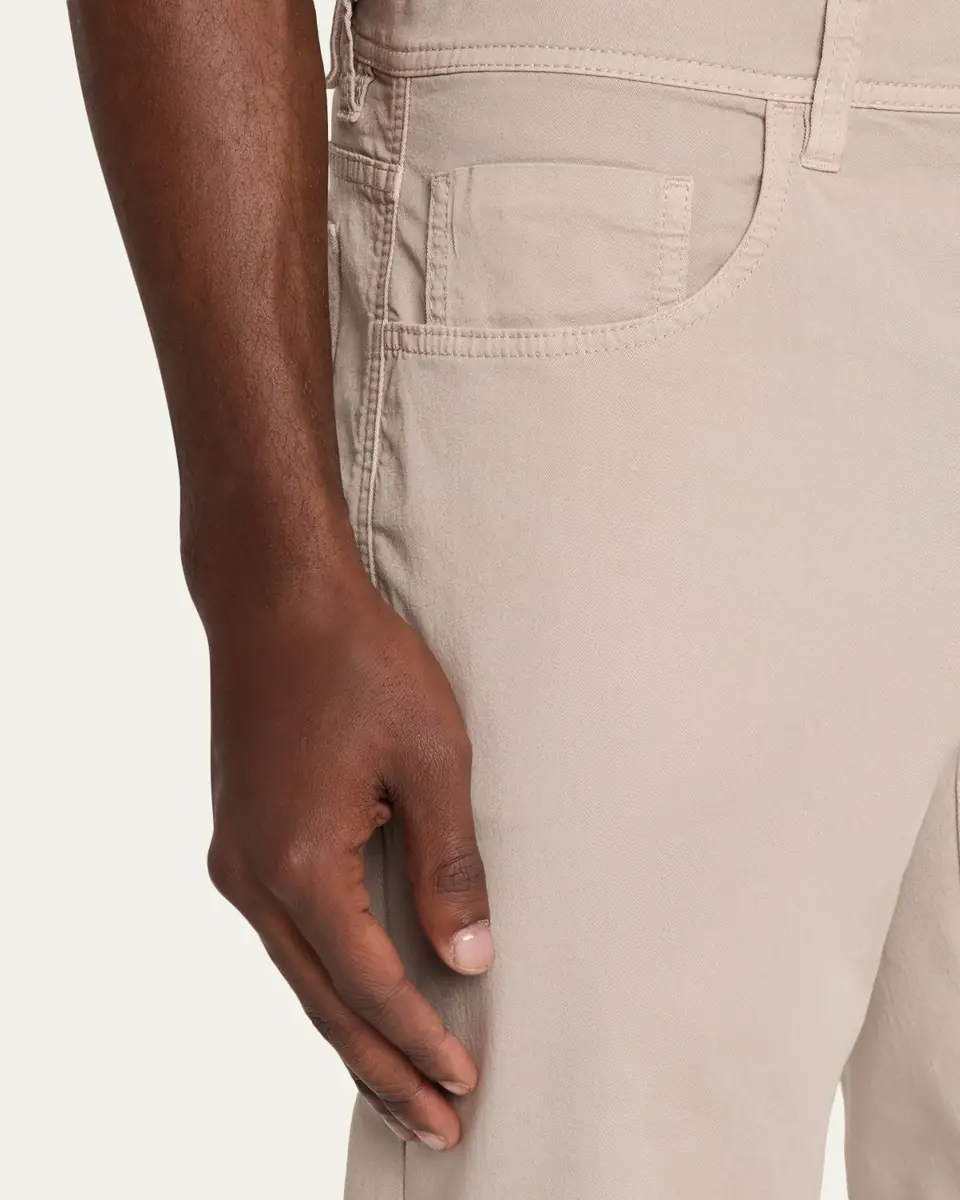 Cesare Attolini Men's Cotton Slim Straight-Leg Five-Pocket Pants | Thumbnail 9 Cesare Attolini Men's Cotton Slim Straight-Leg Five-Pocket Pants | Thumbnail 9