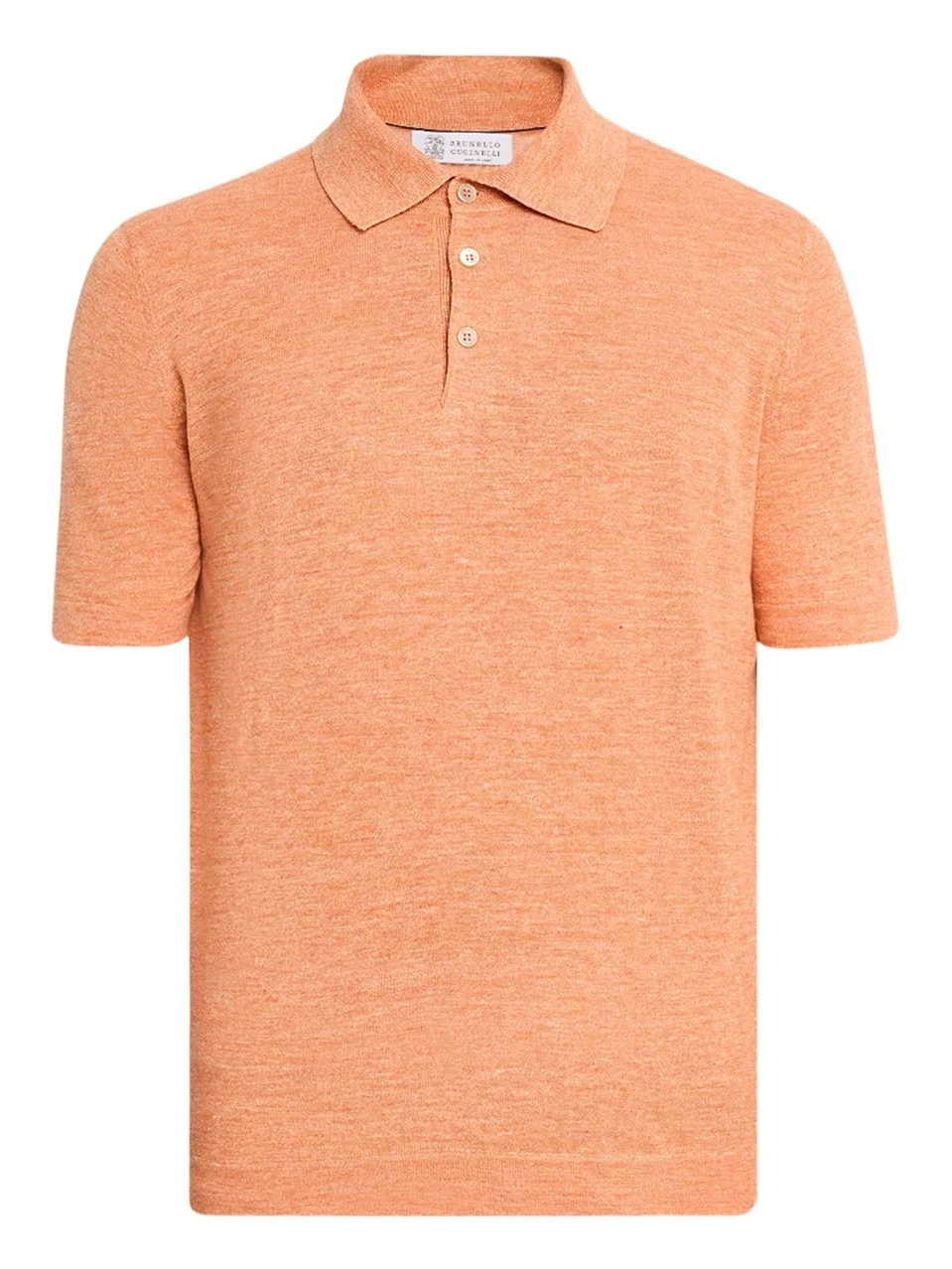 Brunello Cucinelli Men's Linen and Cotton Heathered Polo Shirt