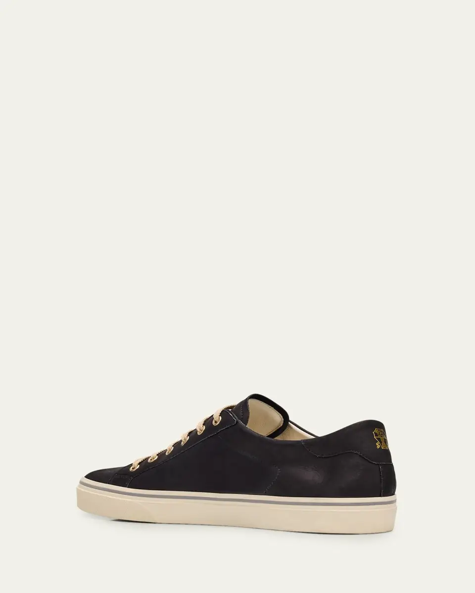 Brunello Cucinelli Men's Leather Foiled Logo Low-Top Sneakers | Thumbnail 4