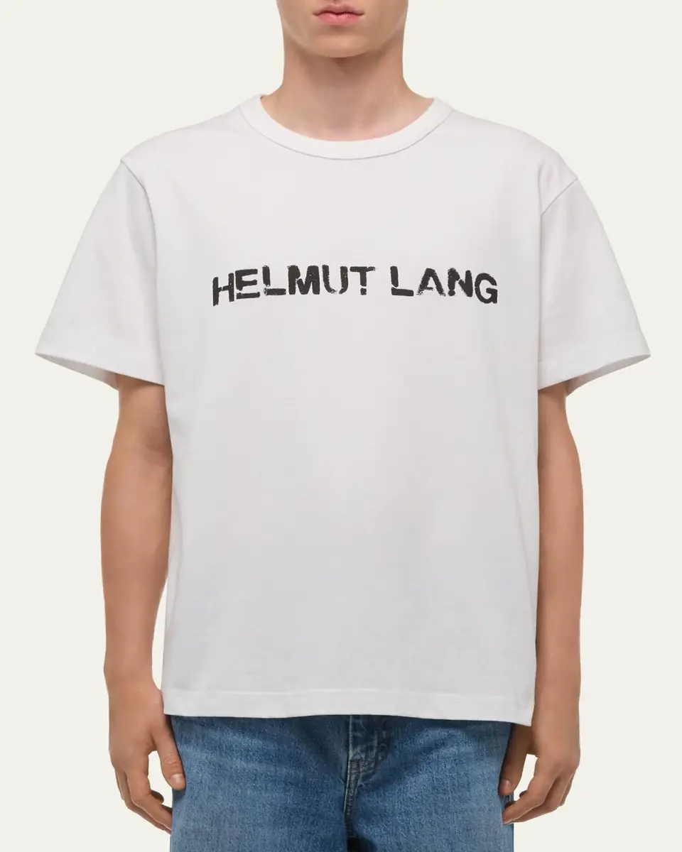 Helmut Lang Men's Relaxed-Fit Stencil Cotton Tee | Thumbnail 4 Helmut Lang Men's Relaxed-Fit Stencil Cotton Tee | Thumbnail 4