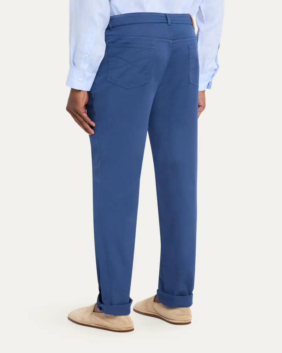Brunello Cucinelli Men's Dyed Cotton Straight-Fit Five-Pocket Pants | Thumbnail 3 Brunello Cucinelli Men's Dyed Cotton Straight-Fit Five-Pocket Pants | Thumbnail 3