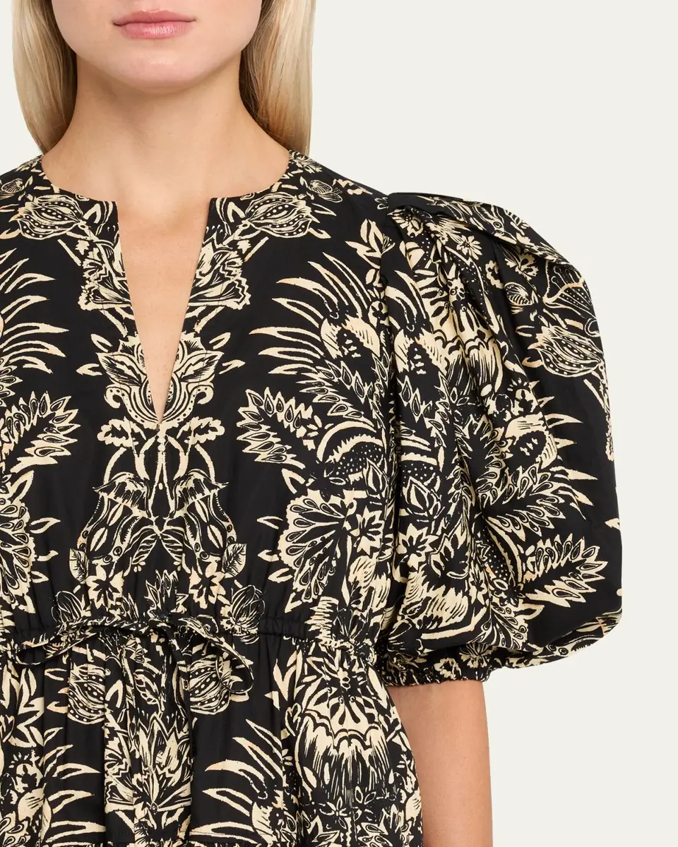 Ulla Johnson Harriet Floral Poplin Puff-Sleeve Midi Dress | Thumbnail 5 Ulla Johnson Harriet Floral Poplin Puff-Sleeve Midi Dress | Thumbnail 5