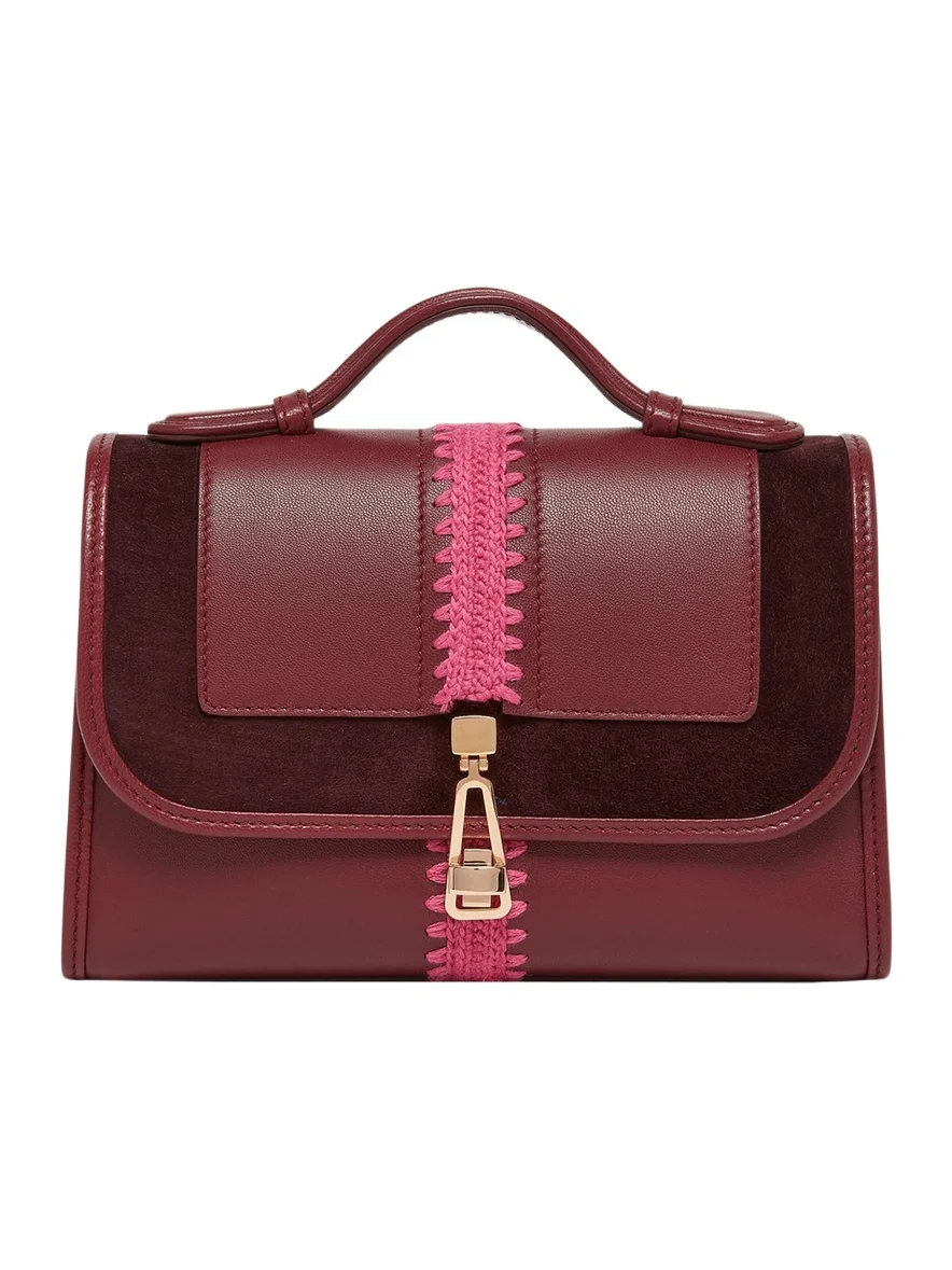 Leonora Small Embroidered Leather Top-Handle Bag
