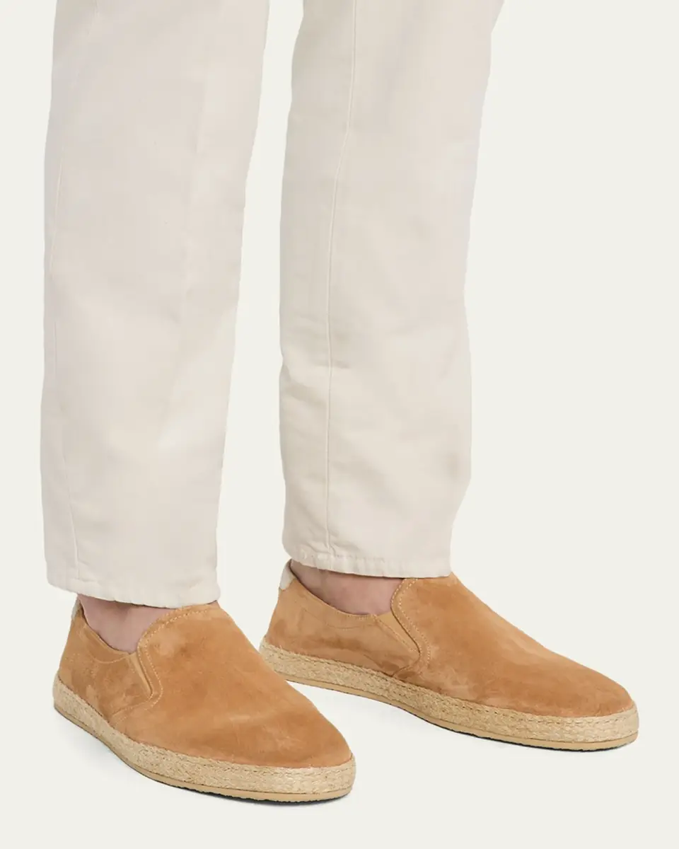 Brunello Cucinelli Men's Suede Slip-On Espadrilles | Thumbnail 2 Brunello Cucinelli Men's Suede Slip-On Espadrilles | Thumbnail 2