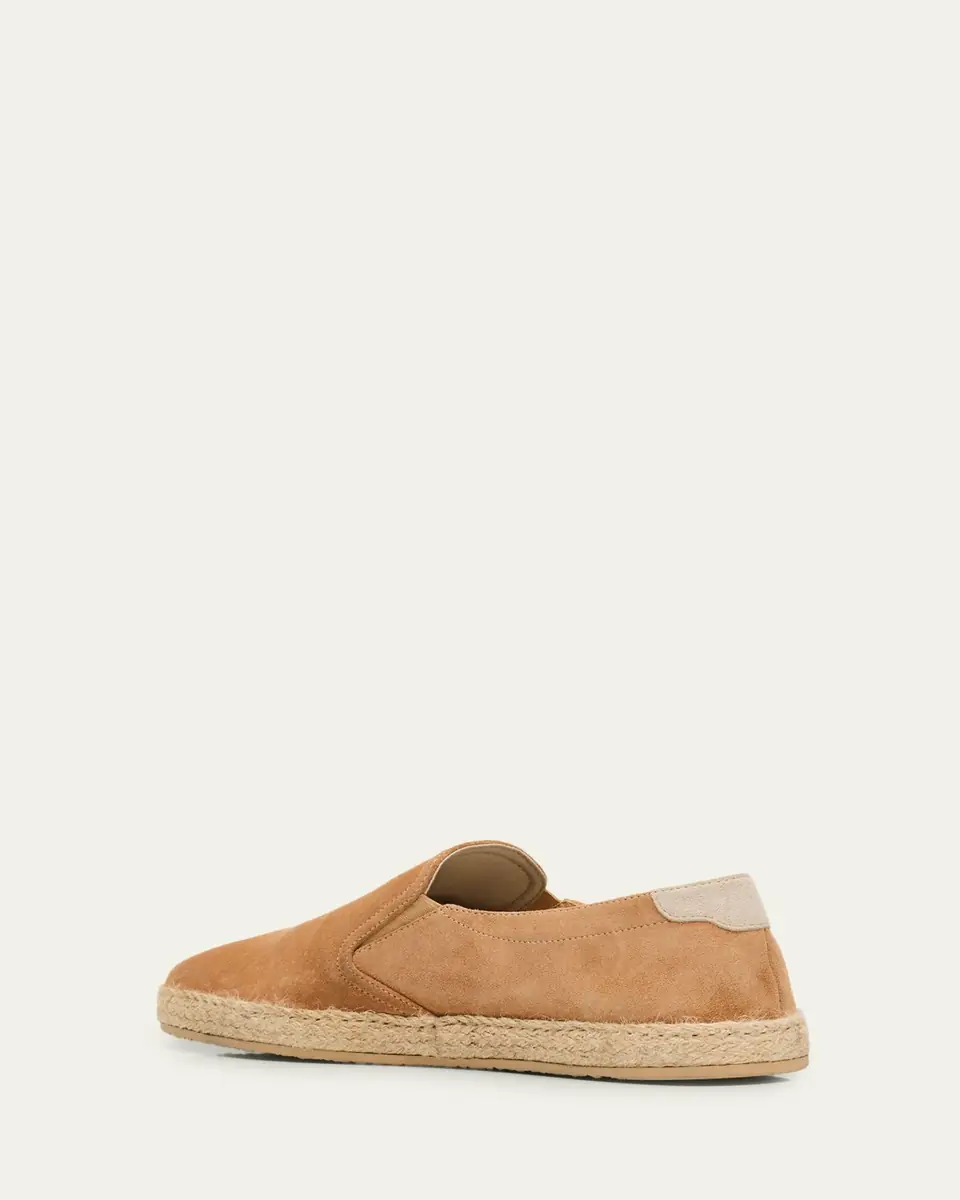 Brunello Cucinelli Men's Suede Slip-On Espadrilles | Thumbnail 4 Brunello Cucinelli Men's Suede Slip-On Espadrilles | Thumbnail 4