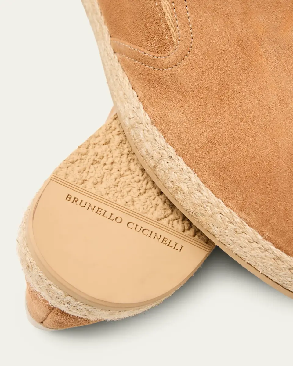 Brunello Cucinelli Men's Suede Slip-On Espadrilles | Thumbnail 5 Brunello Cucinelli Men's Suede Slip-On Espadrilles | Thumbnail 5