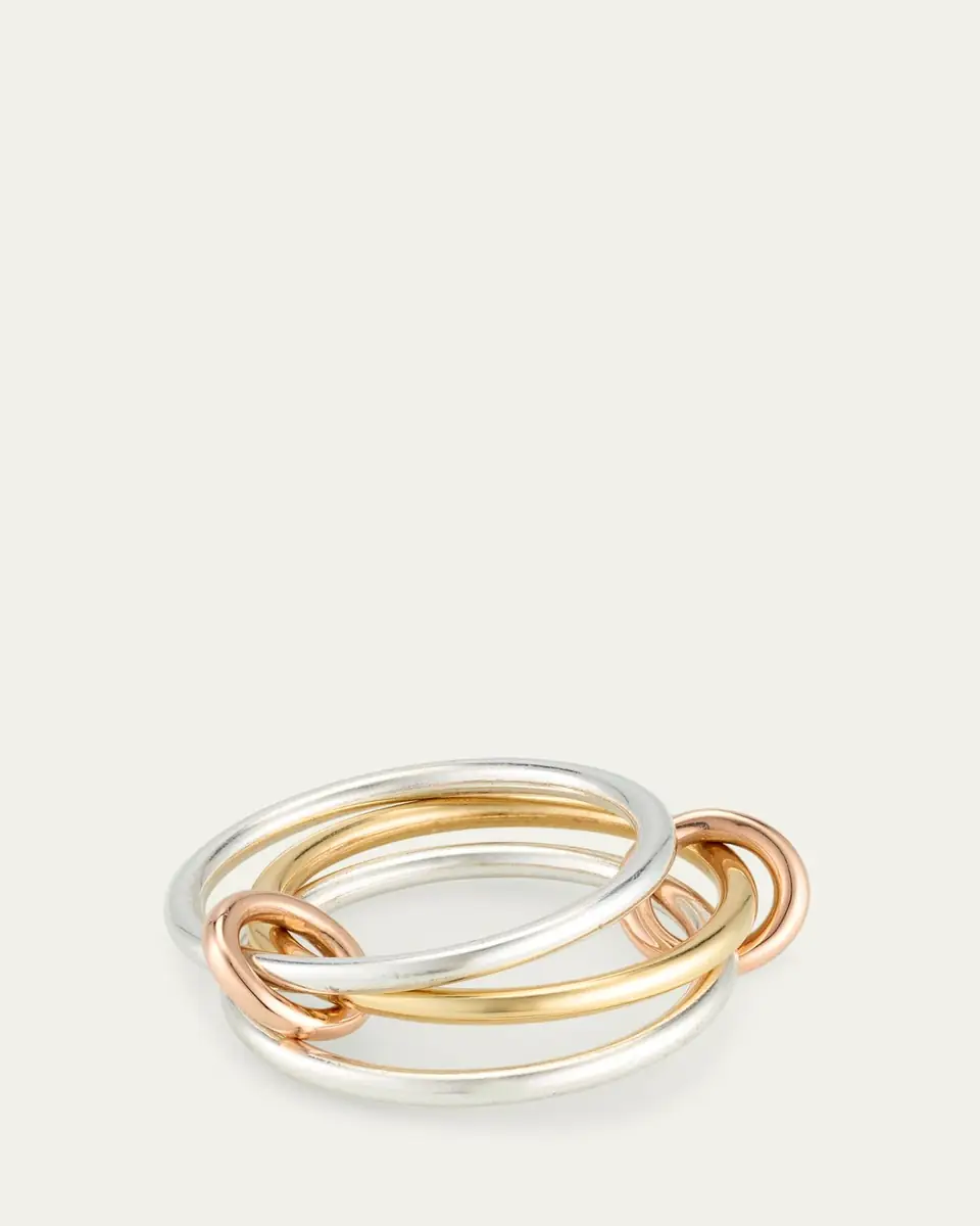 Spinelli Kilcollin Solarium SY Three Link Ring in Sterling Silver and 18K Yellow Gold Connectors | Thumbnail 4 Spinelli Kilcollin Solarium SY Three Link Ring in Sterling Silver and 18K Yellow Gold Connectors | Thumbnail 4