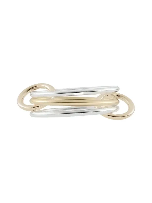 Solarium SY Three Link Ring in Sterling Silver and 18K Yellow Gold Connectors Solarium SY Three Link Ring in Sterling Silver and 18K Yellow Gold Connectors