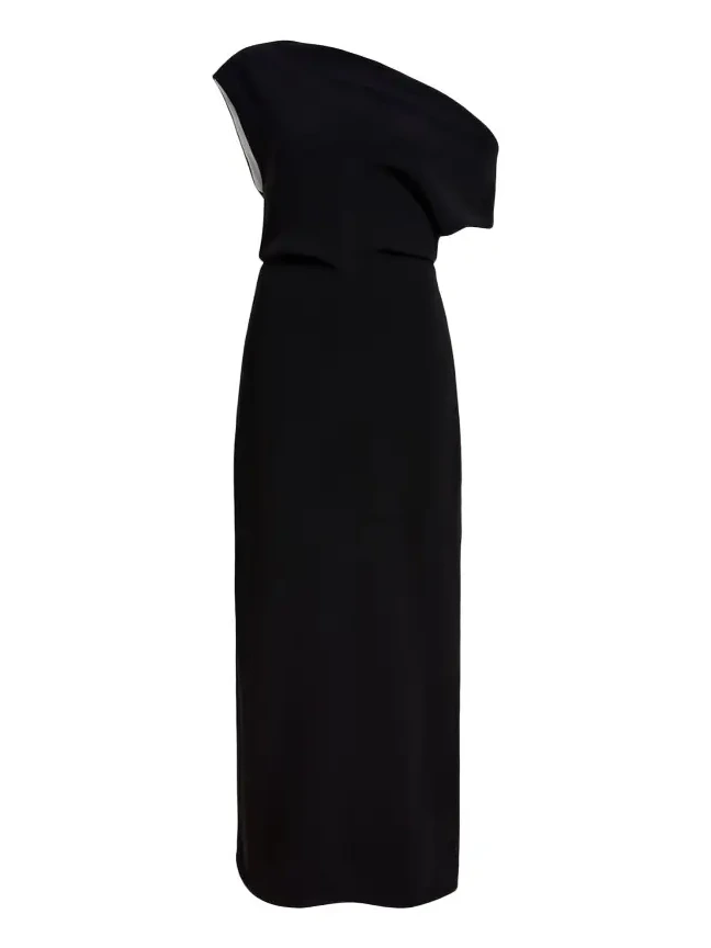 Rosina Draped Double-Crepe Dress