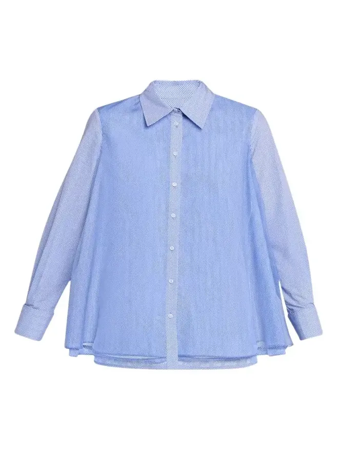 Vaughn Frothy Layered Button-Down Shirt Vaughn Frothy Layered Button-Down Shirt