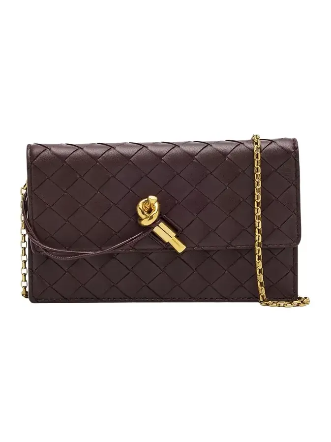 Andiamo Leather Chain Pouch Bag