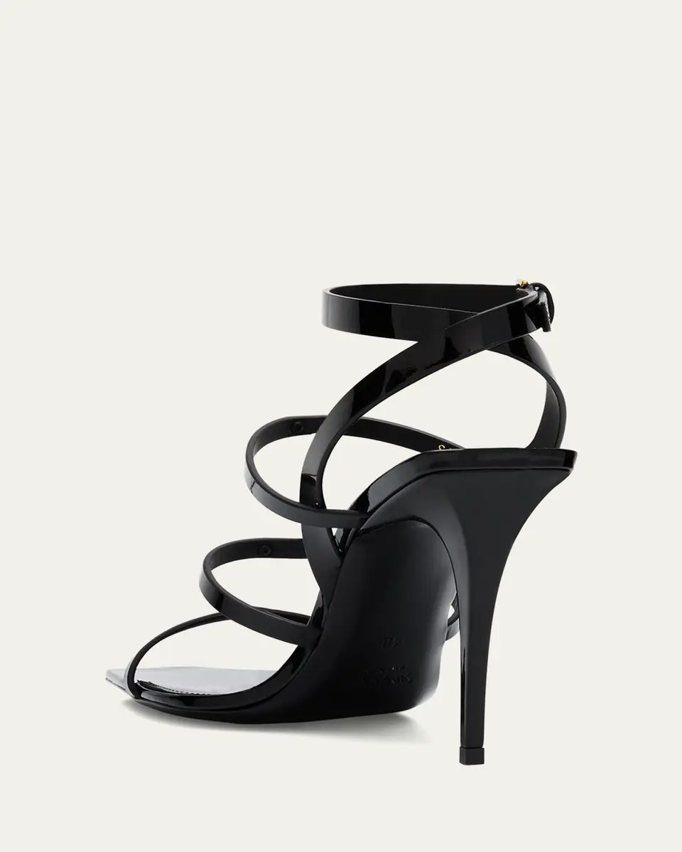 Saint Laurent Cassandra YSL Medallion Leather Stiletto Sandals | Thumbnail 4 Saint Laurent Cassandra YSL Medallion Leather Stiletto Sandals | Thumbnail 4