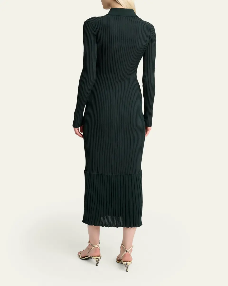 Proenza Schouler Luiza Rib-Knit Long-Sleeve Dress | Thumbnail 3