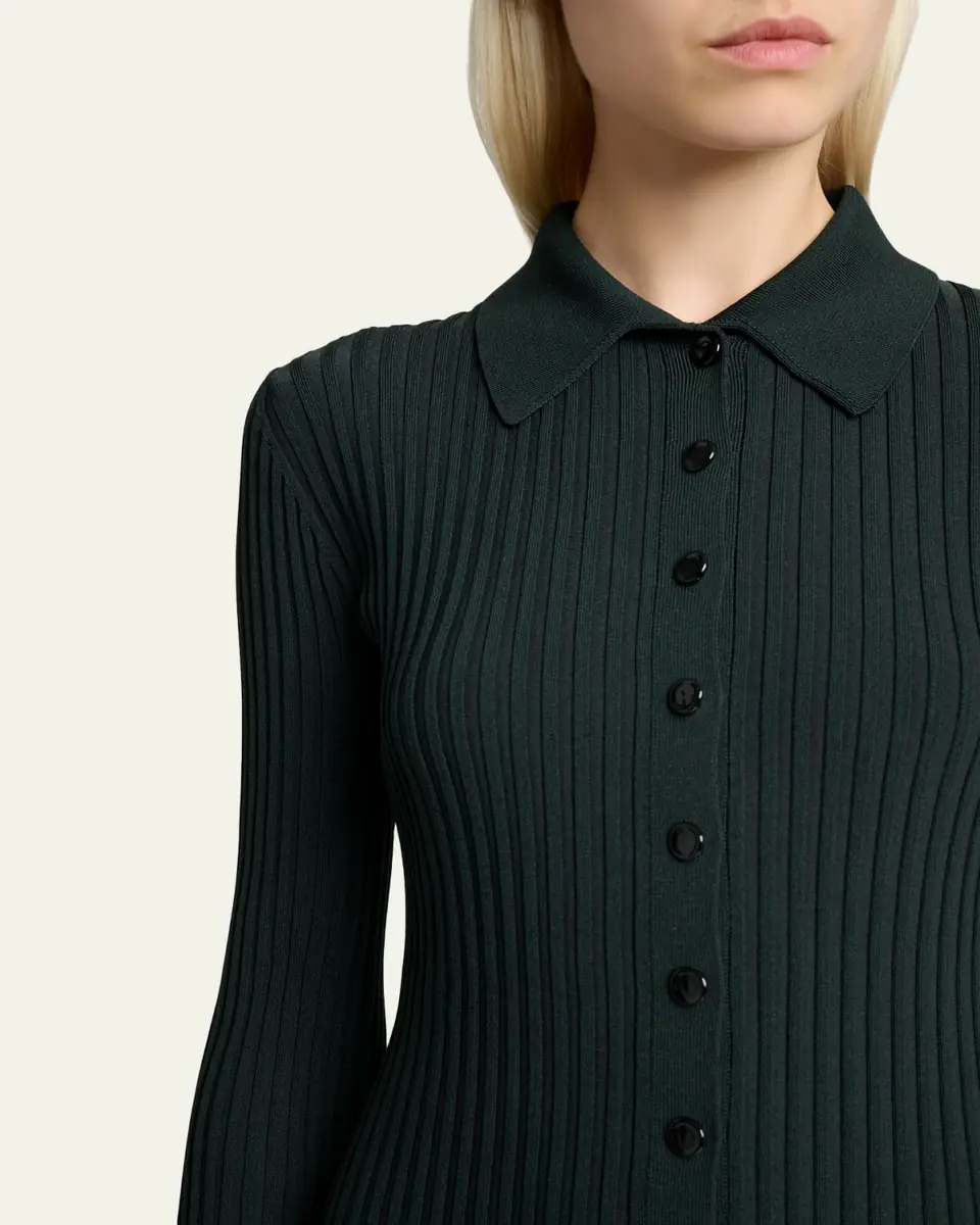 Proenza Schouler Luiza Rib-Knit Long-Sleeve Dress | Thumbnail 5