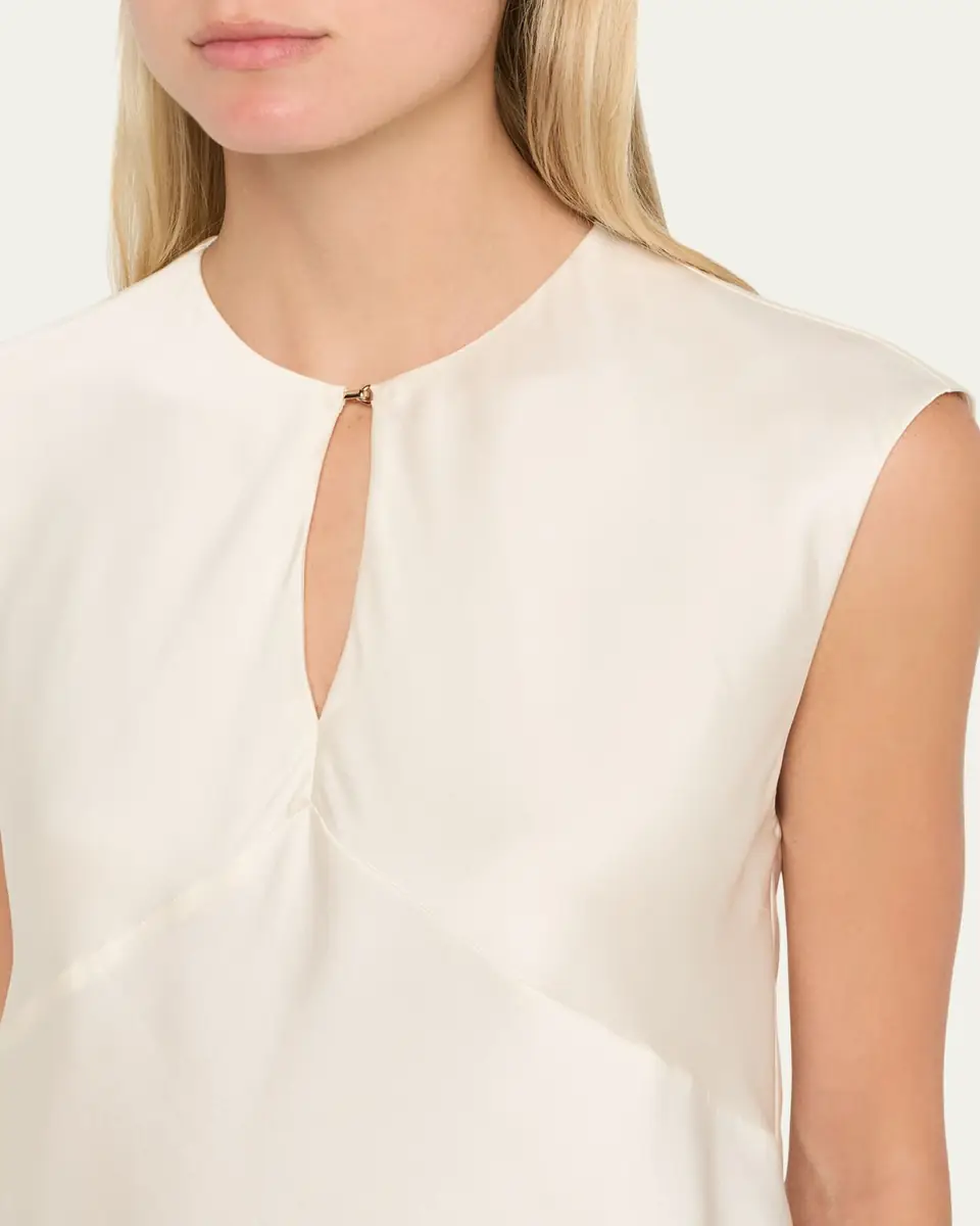 Veronica Beard Sparrow Silk-Blend Keyhole Top | Thumbnail 5 Veronica Beard Sparrow Silk-Blend Keyhole Top | Thumbnail 5