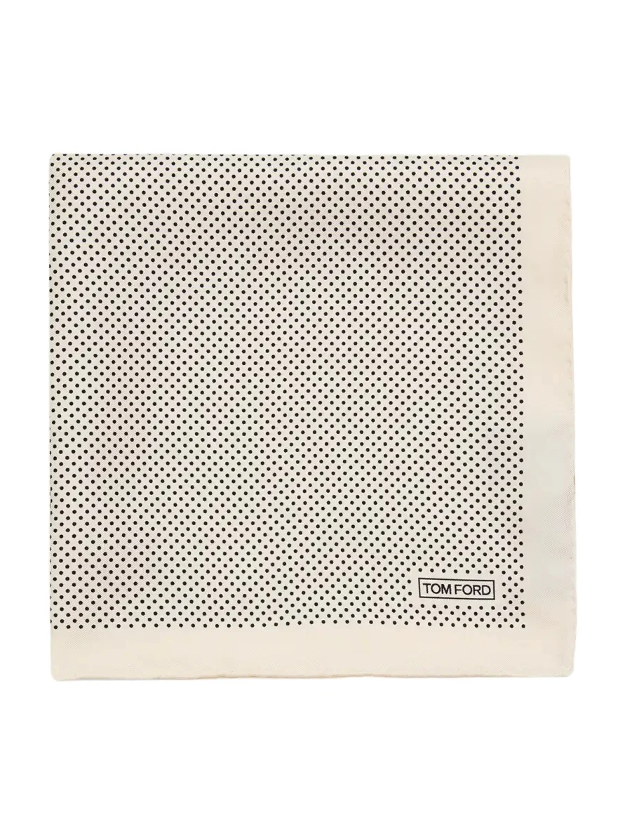 Tom Ford Men's Micro Polka Dot Silk Pocket Square