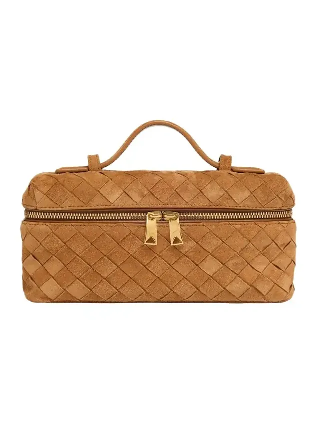 Bang Bang Vanity Intrecciato Suede Top-Handle Bag Bang Bang Vanity Intrecciato Suede Top-Handle Bag