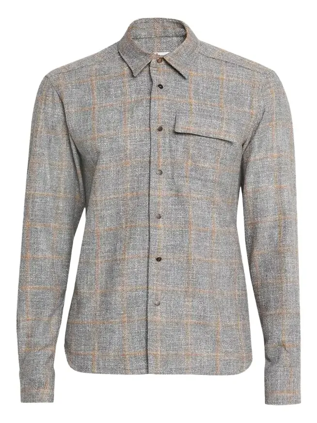 Men's Windowpane Snap-Front Overshirt