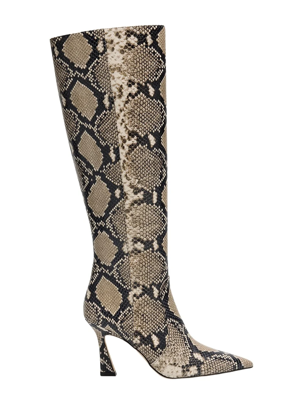 85mm Vinnie Snake-Printed Leather Knee-High Boots 85mm Vinnie Snake-Printed Leather Knee-High Boots