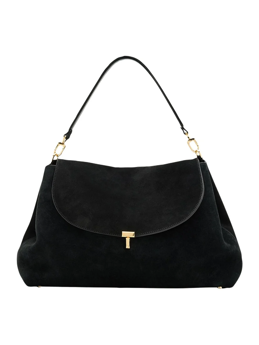 T-Lock Suede Shoulder Bag