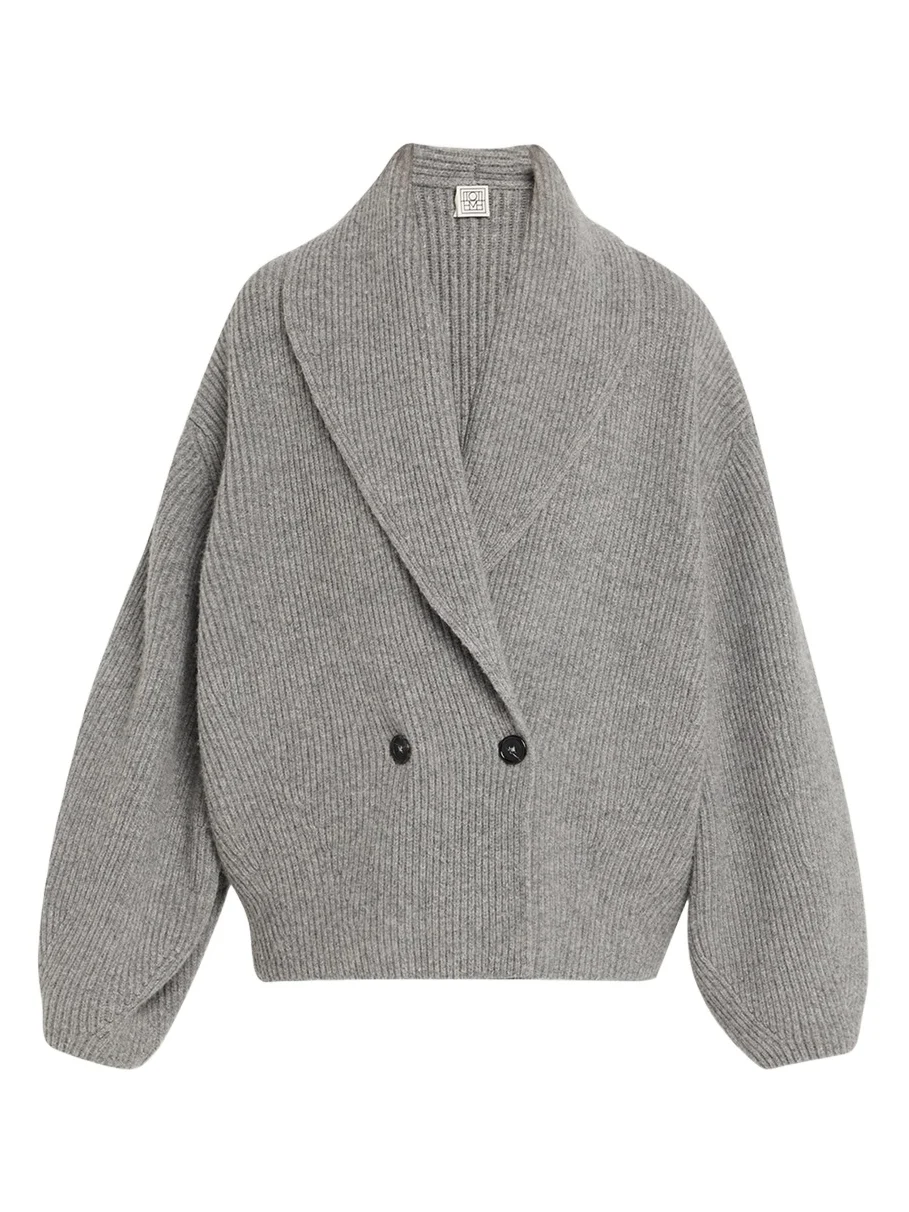 TOTEME Shawl Lapel Wool Cardigan