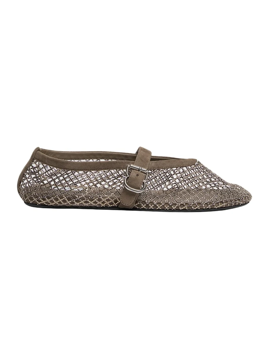Alaïa Crystal Mesh Ballet Flats