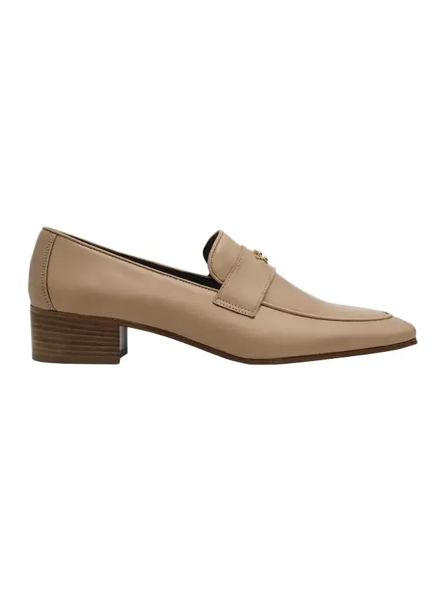 Cuban Block-Heel Leather Loafers