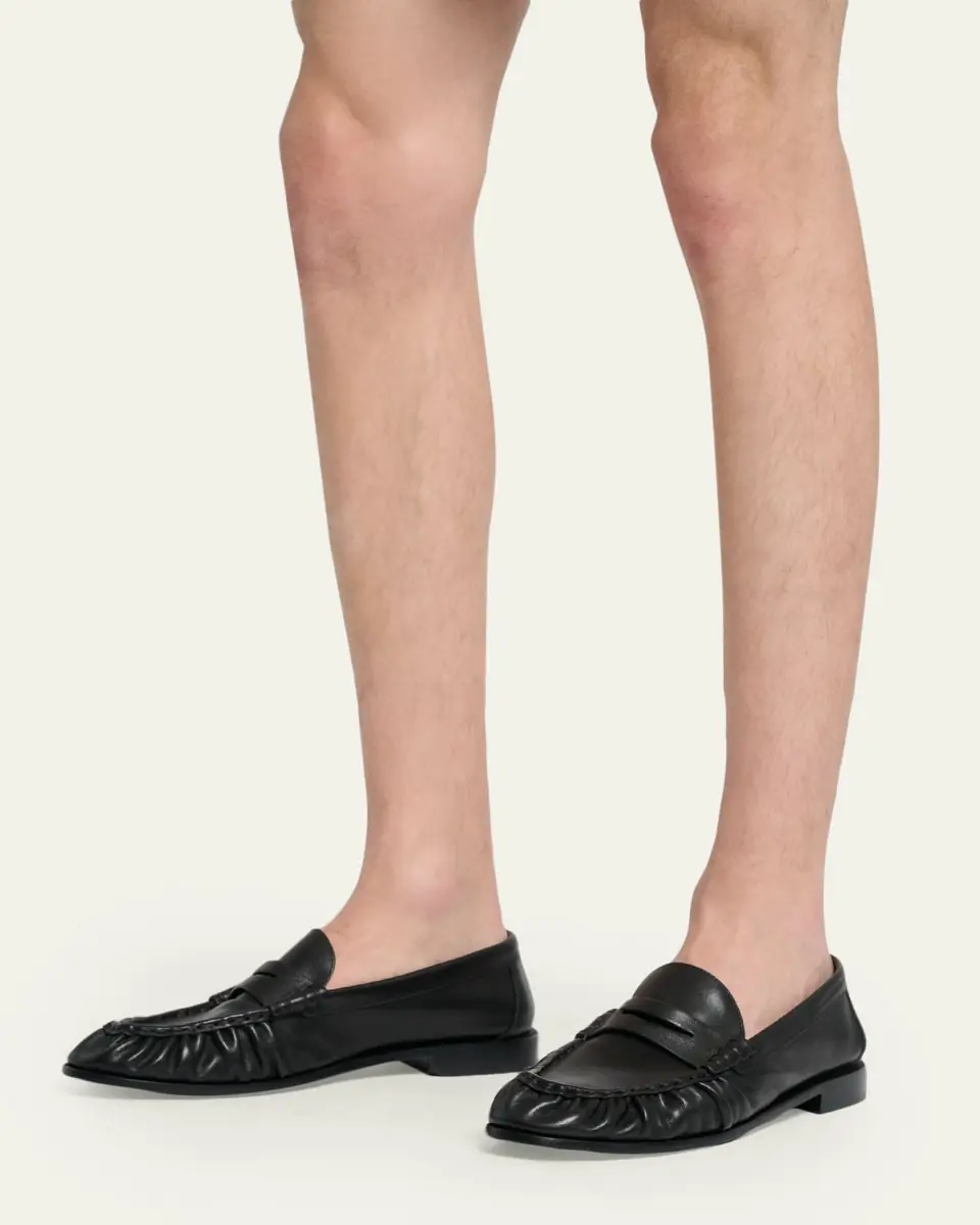Saint Laurent Men's Le Loafer Creased Leather Mules | Thumbnail 2 Saint Laurent Men's Le Loafer Creased Leather Mules | Thumbnail 2