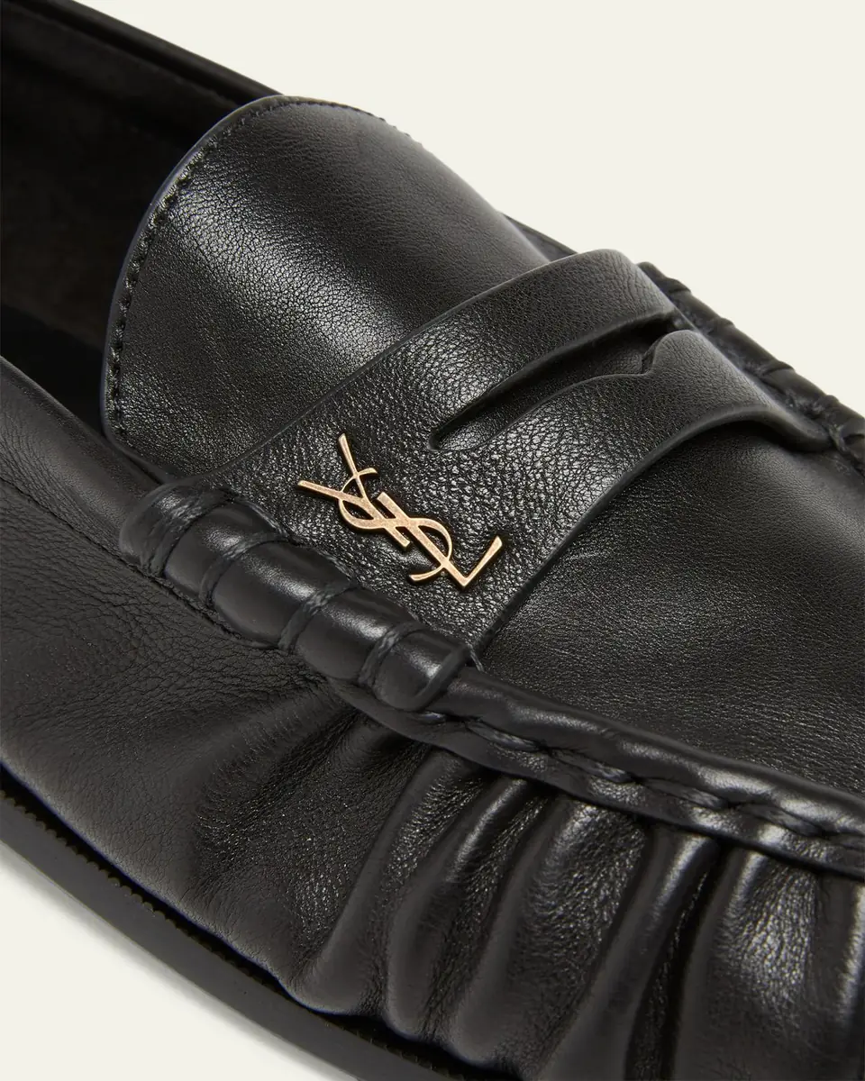 Saint Laurent Men's Le Loafer Creased Leather Mules | Thumbnail 5 Saint Laurent Men's Le Loafer Creased Leather Mules | Thumbnail 5