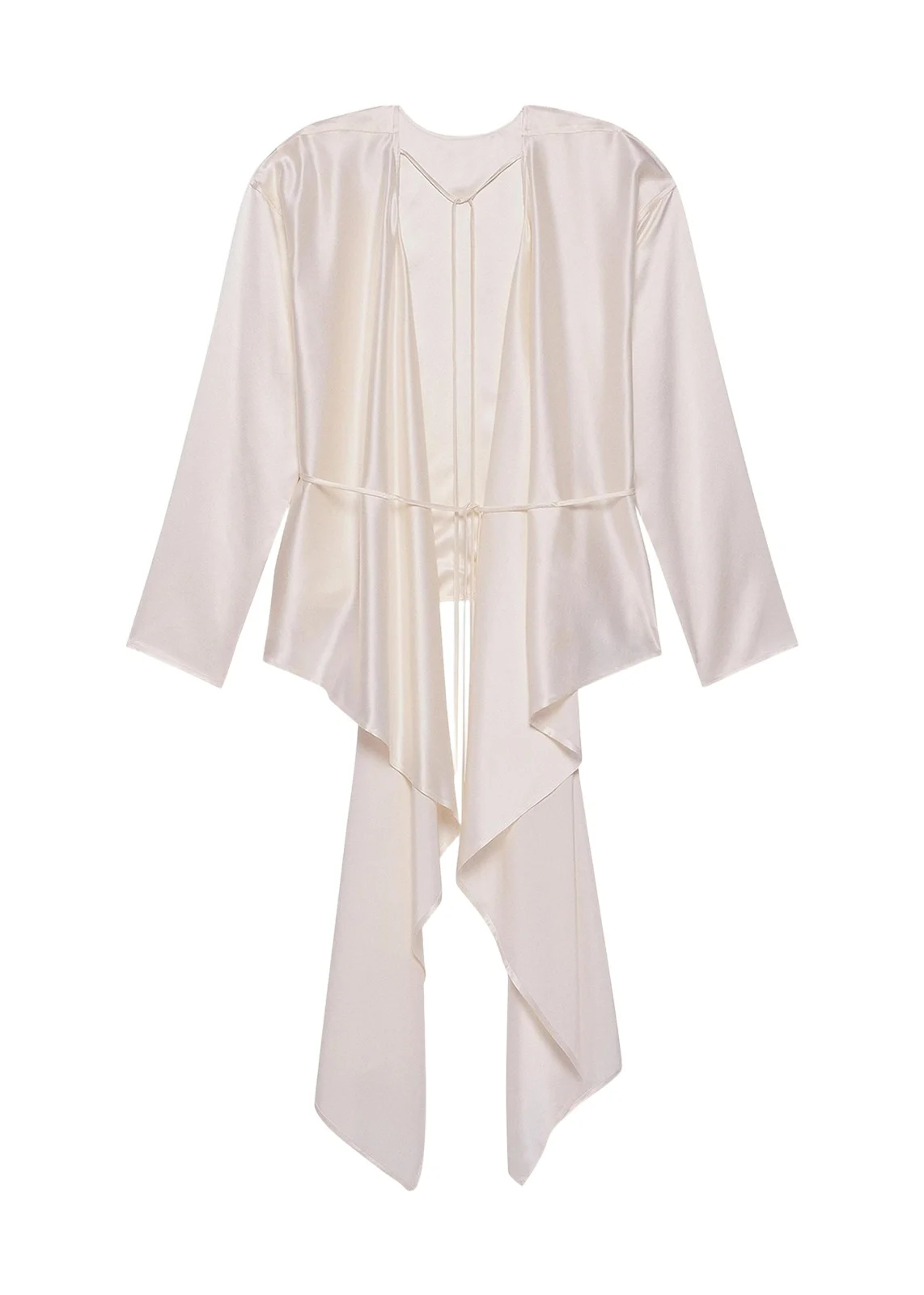 Draped Silk Satin Scarf Top Draped Silk Satin Scarf Top