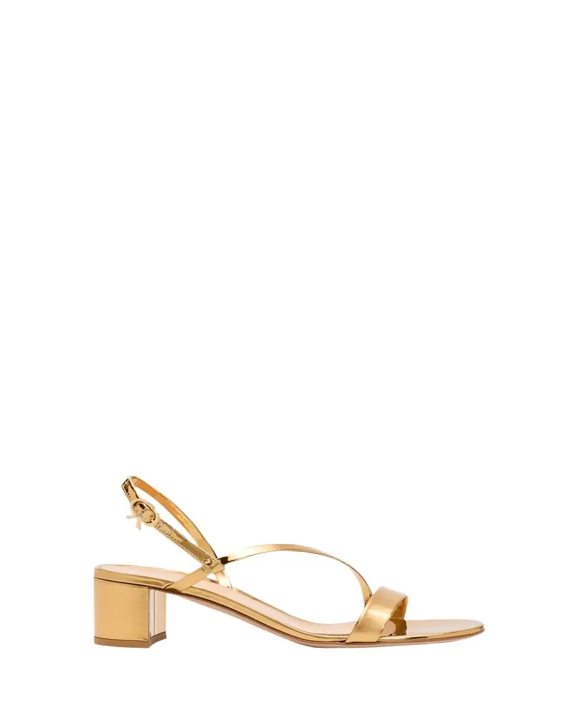 Gianvito Rossi 45mm Betsy Metallic Leather Sandals | Image 1 Gianvito Rossi 45mm Betsy Metallic Leather Sandals | Image 1