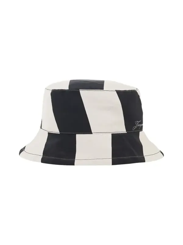 Jacquemus Men's Bicolor Logo Nylon Bucket Hat