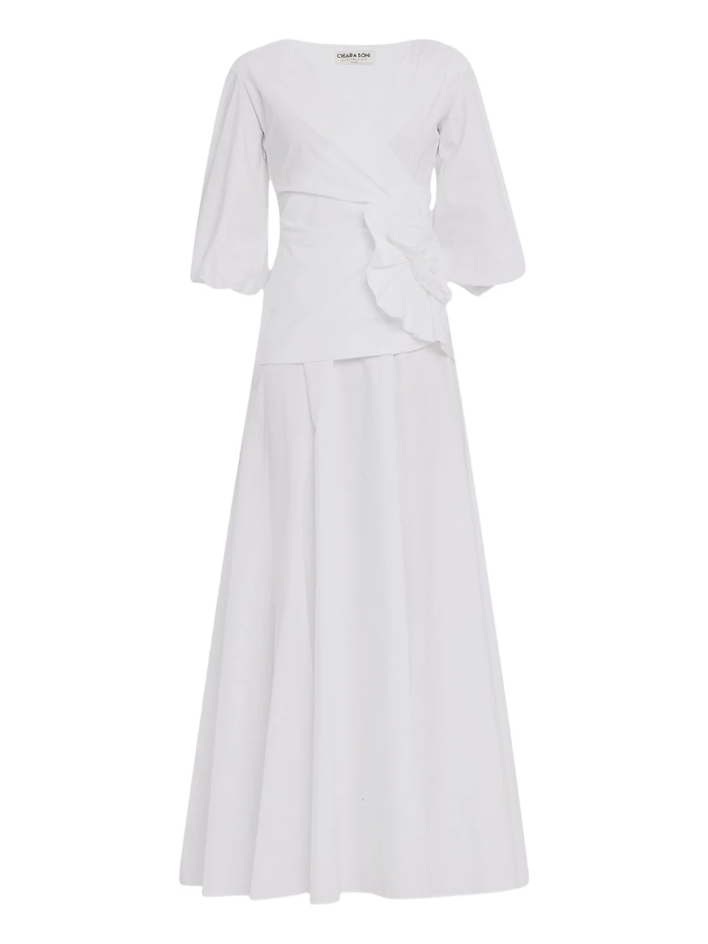 Flower-Embellished Stretch Cotton Maxi Dress Flower-Embellished Stretch Cotton Maxi Dress