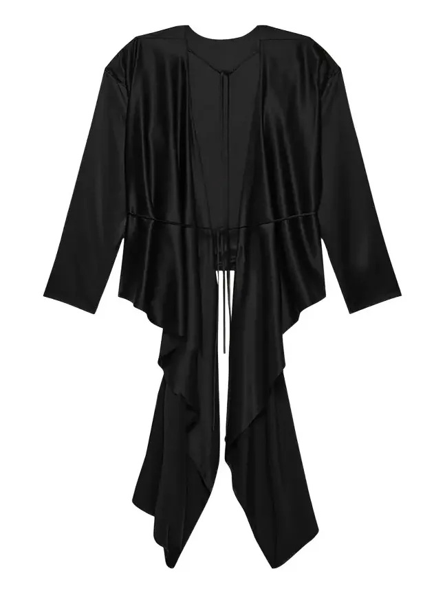 Draped Silk Satin Scarf Top Draped Silk Satin Scarf Top