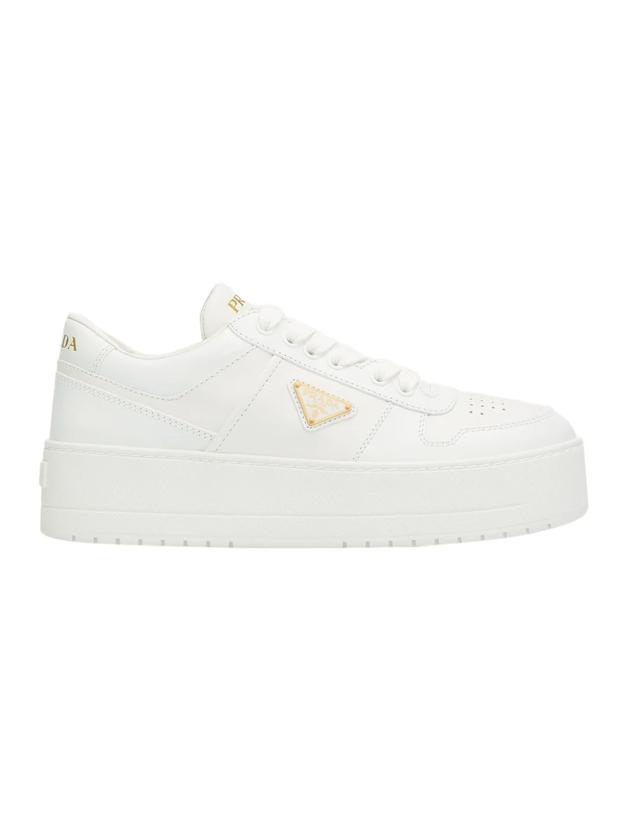 Prada Downtown Platform Leather Sneakers
