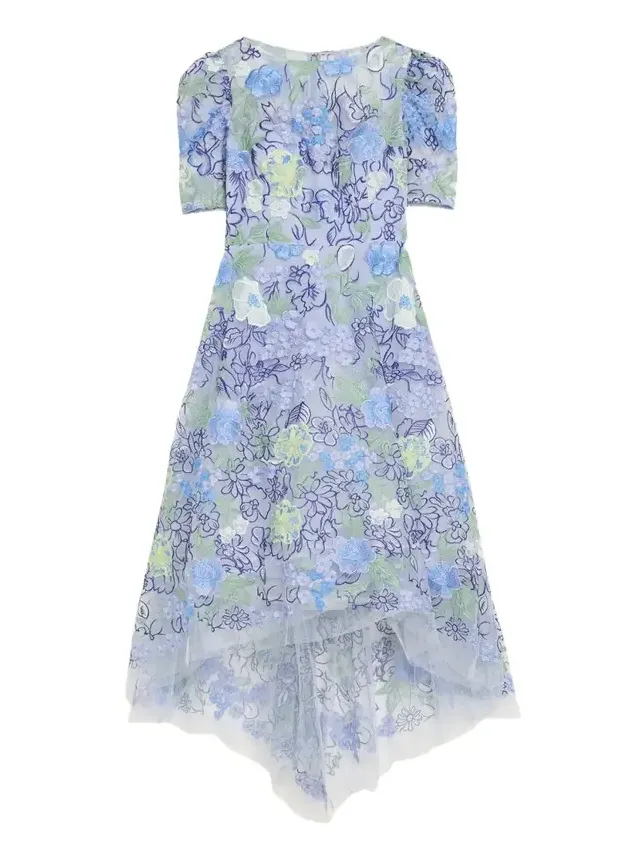 High-Low Embroidered Tulle Maxi Dress High-Low Embroidered Tulle Maxi Dress