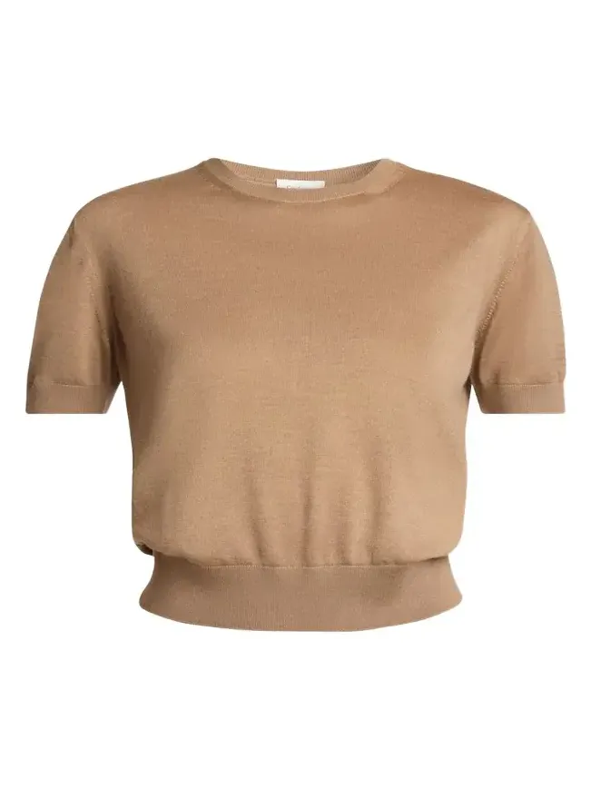 Wool-Cashmere Short-Sleeve Top