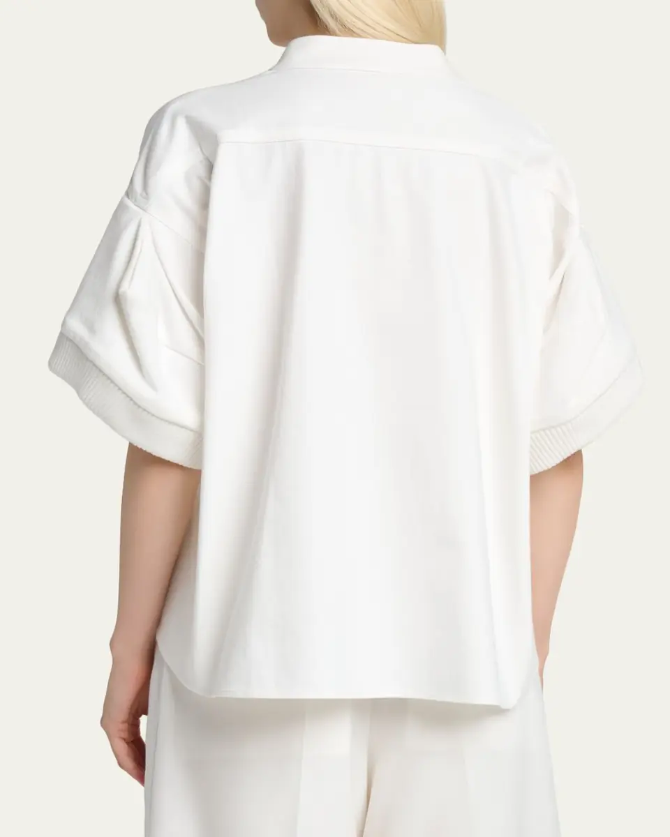 SACAI Mixed-Media V-Neck Cardigan | Thumbnail 3 SACAI Mixed-Media V-Neck Cardigan | Thumbnail 3