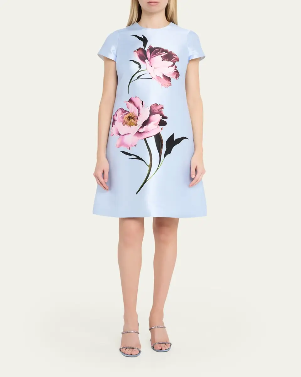 Rickie Freeman for Teri Jon Floral-Print Faille Dress | Thumbnail 2 Rickie Freeman for Teri Jon Floral-Print Faille Dress | Thumbnail 2