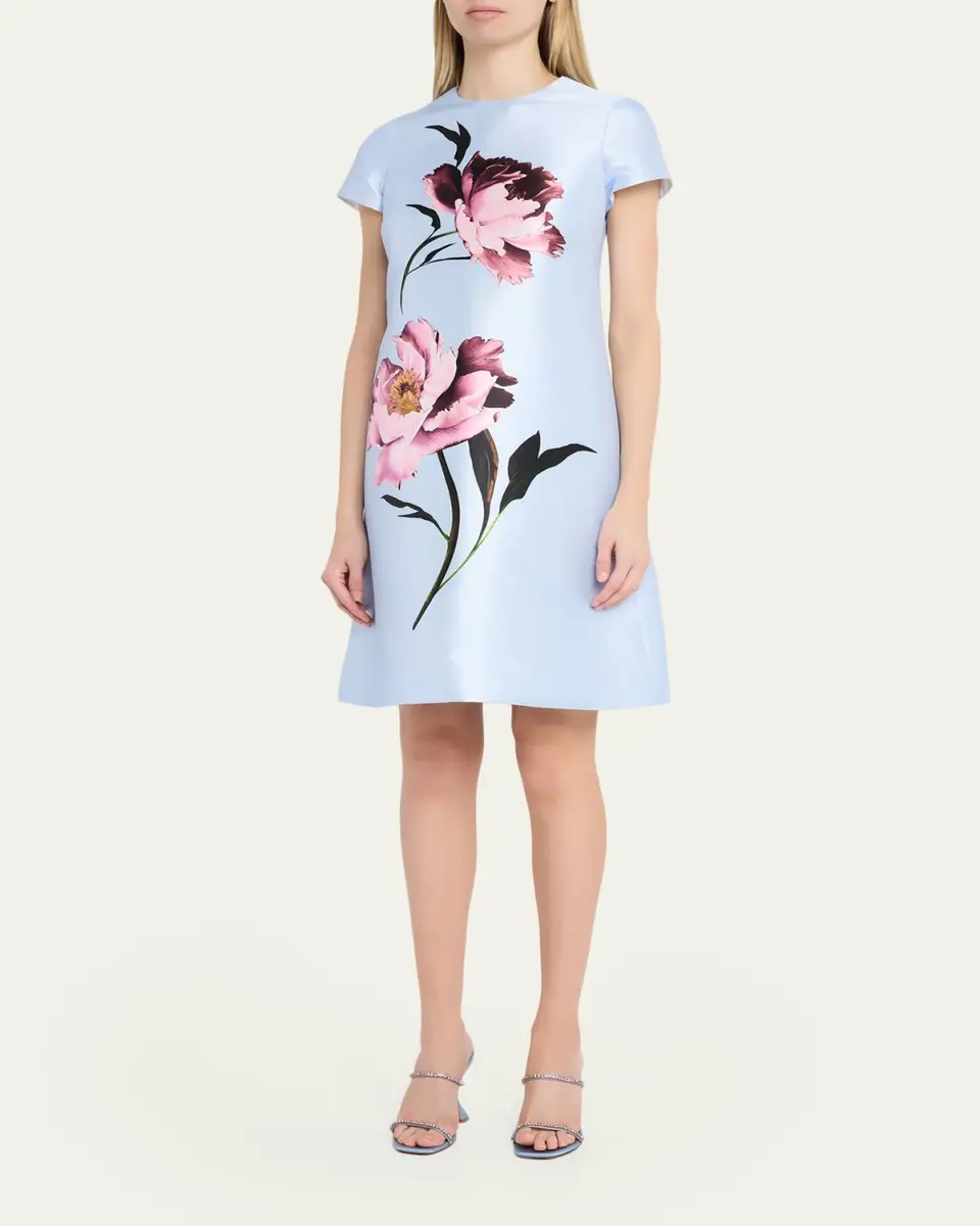 Rickie Freeman for Teri Jon Floral-Print Faille Dress | Thumbnail 4 Rickie Freeman for Teri Jon Floral-Print Faille Dress | Thumbnail 4