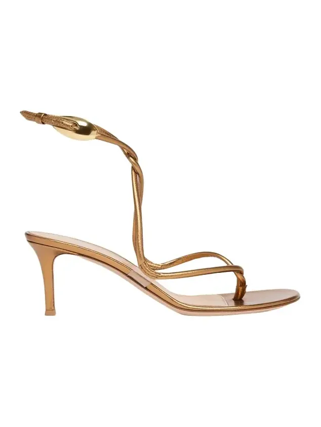 Gianvito Rossi 70mm Jungle Mamba Metallic Leather Sandals