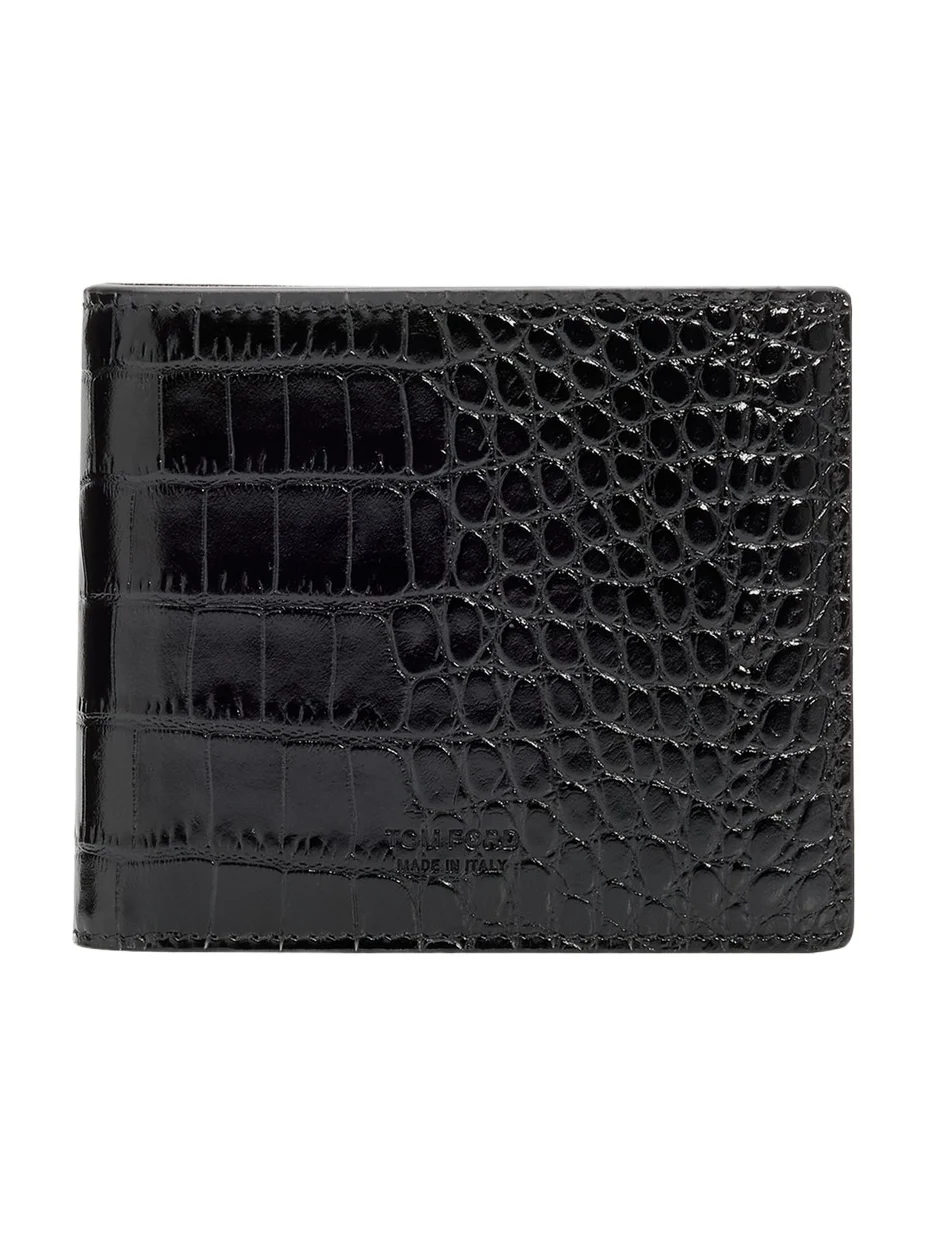 Tom Ford Men's Exotic Line Croc-Effect Bifold Wallet