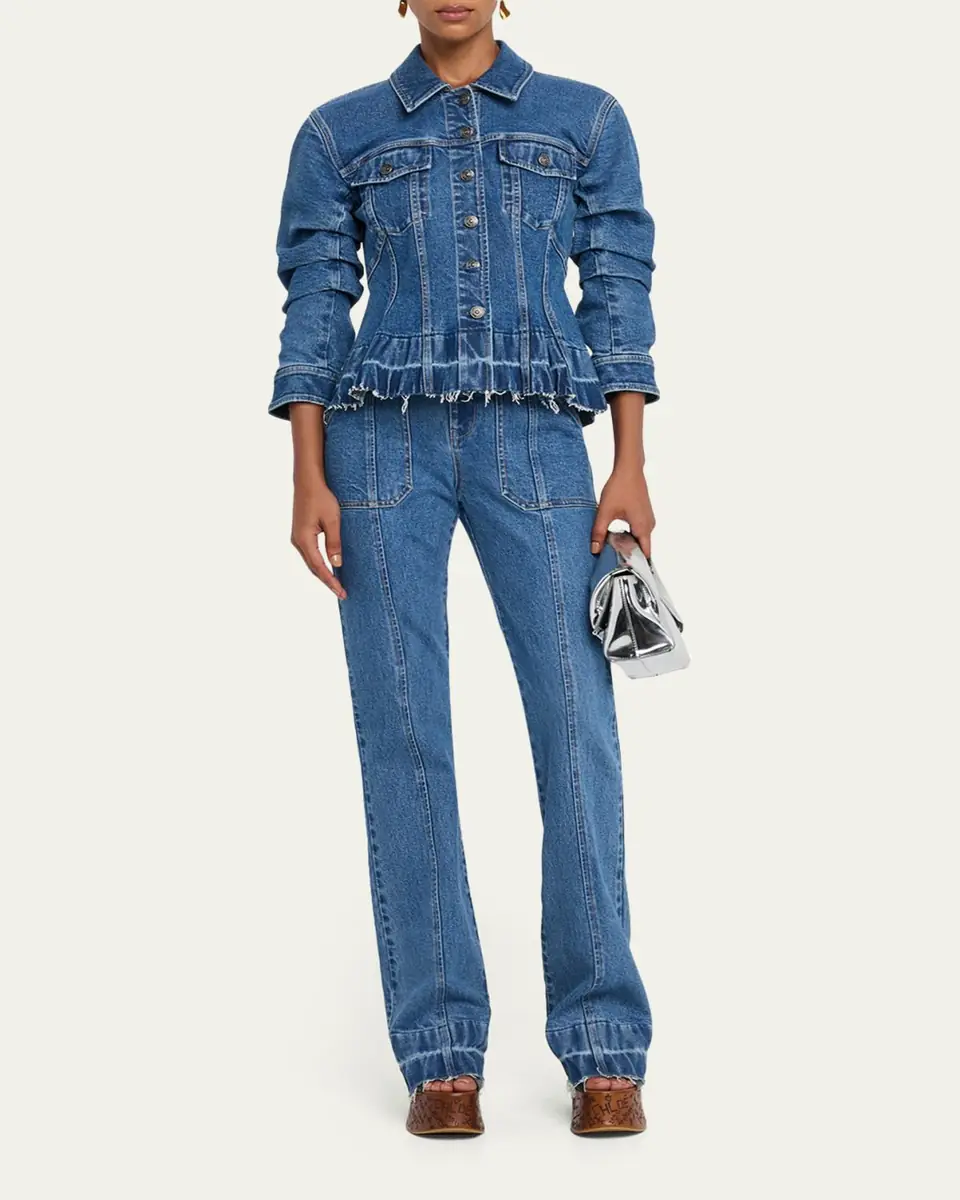 Cinq à Sept Gina Cinched Denim Jacket | Thumbnail 2