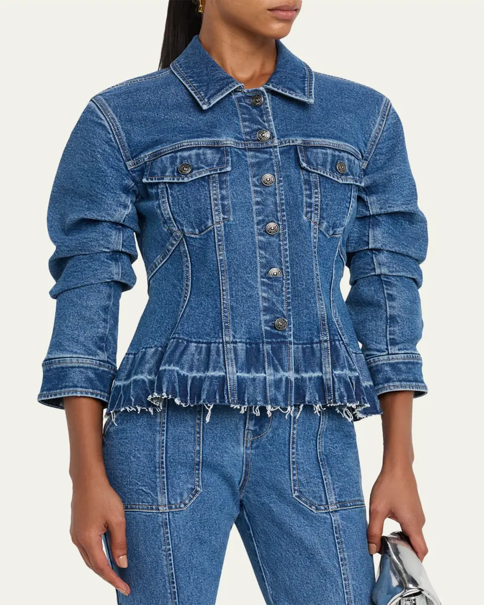 Cinq à Sept Gina Cinched Denim Jacket | Thumbnail 4
