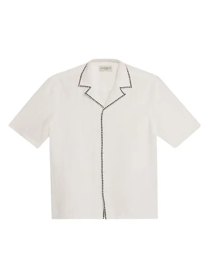 Men's Eren Textured Viscose Short-Sleeve Camp Shirt Men's Eren Textured Viscose Short-Sleeve Camp Shirt