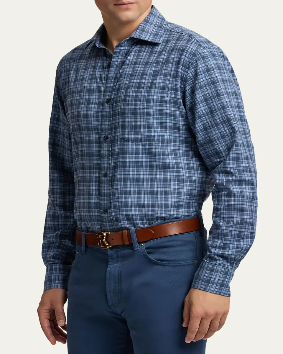Ralph Lauren Purple Label Men's Plaid Flannel Shirt | Thumbnail 4 Ralph Lauren Purple Label Men's Plaid Flannel Shirt | Thumbnail 4