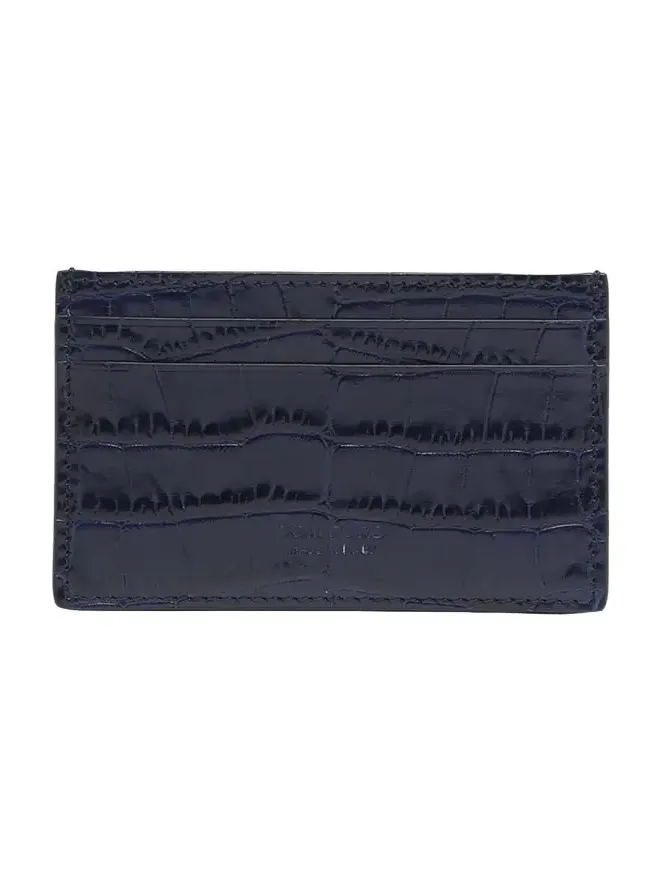 Men's Exotic Line Croc-Effect Card Holder Men's Exotic Line Croc-Effect Card Holder