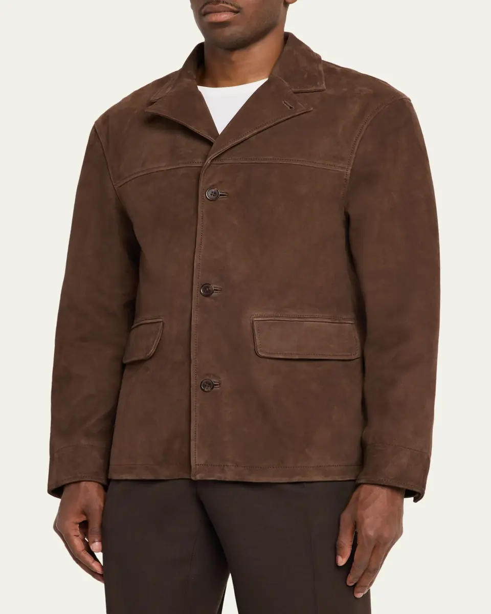 OFFICINE GÉNÉRALE Suede Button-Front Jacket | Thumbnail 4