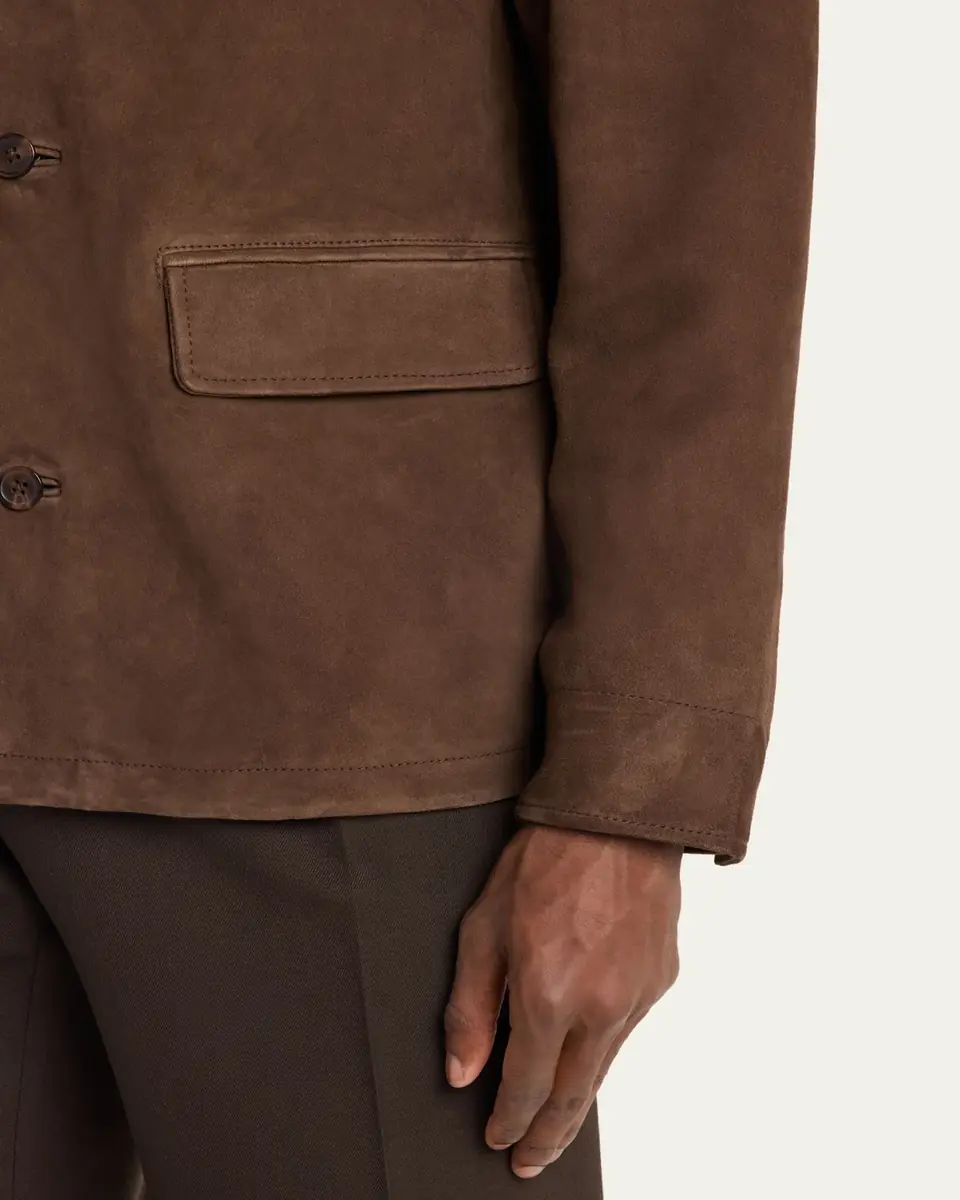 OFFICINE GÉNÉRALE Suede Button-Front Jacket | Thumbnail 5