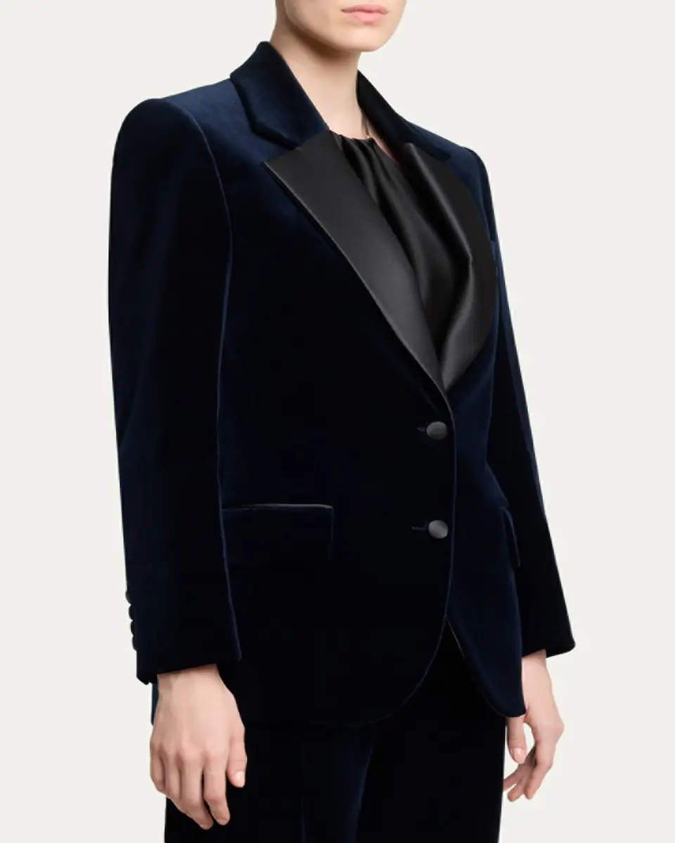 Victoria Beckham Single-Breasted Velvet Tuxedo Jacket | Thumbnail 4